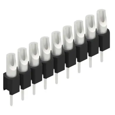 Pin header, 9 pole, pitch 2.54 mm, straight, black, MK 04 9 Z - 1