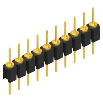 Pin header, 10 pole, pitch 2.54 mm, straight, black, MK 05 10 G - 1