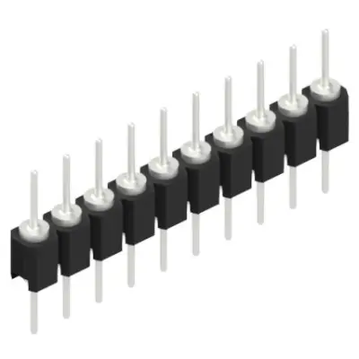 Pin header, 10 pole, pitch 2.54 mm, straight, black, MK 05 10 Z - 1