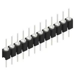 Pin header, 12 pole, pitch 2.54 mm, straight, black, MK 05 12 Z