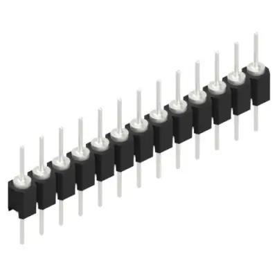 Pin header, 13 pole, pitch 2.54 mm, straight, black, MK 05 13 Z - 1