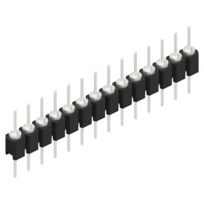 Pin header, 14 pole, pitch 2.54 mm, straight, black, MK 05 14 Z - 1