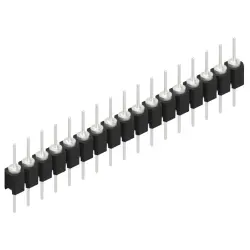 Pin header, 17 pole, pitch 2.54 mm, straight, black, MK 05 17 Z