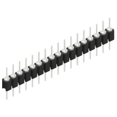Pin header, 17 pole, pitch 2.54 mm, straight, black, MK 05 17 Z - 1