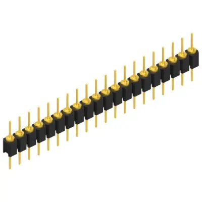 Pin header, 20 pole, pitch 2.54 mm, straight, black, MK 05 20 G - 1