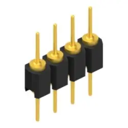 Pin header, 4 pole, pitch 2.54 mm, straight, black, MK 05 4 G