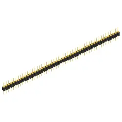 Pin header, 49 pole, pitch 2.54 mm, straight, black, MK 05 49 G