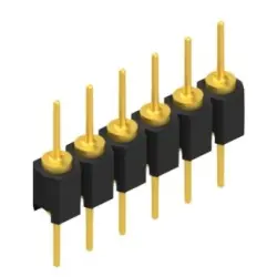 Pin header, 6 pole, pitch 2.54 mm, straight, black, MK 05 6 G