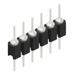 Pin header, 6 pole, pitch 2.54 mm, straight, black, MK 05 6 Z