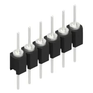 Pin header, 6 pole, pitch 2.54 mm, straight, black, MK 05 6 Z - 1