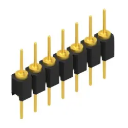 Pin header, 7 pole, pitch 2.54 mm, straight, black, MK 05 7 G