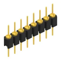 Pin header, 8 pole, pitch 2.54 mm, straight, black, MK 05 8 G