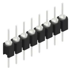 Pin header, 8 pole, pitch 2.54 mm, straight, black, MK 05 8 Z