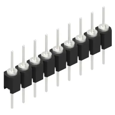 Pin header, 9 pole, pitch 2.54 mm, straight, black, MK 05 9 Z - 1
