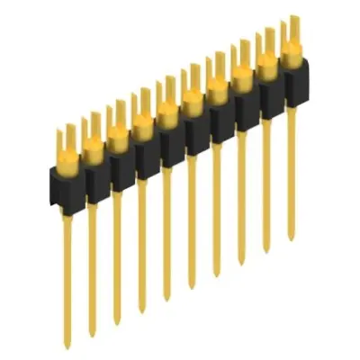 Pin header, 10 pole, pitch 2.54 mm, straight, black, MK 08 10 G - 1