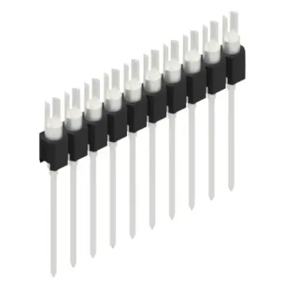 Pin header, 10 pole, pitch 2.54 mm, straight, black, MK 08 10 Z - 1