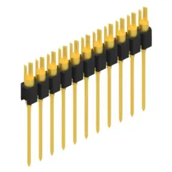 Pin header, 11 pole, pitch 2.54 mm, straight, black, MK 08 11 G