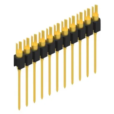 Pin header, 11 pole, pitch 2.54 mm, straight, black, MK 08 11 G - 1