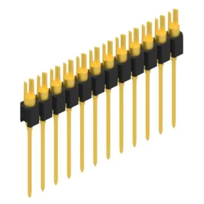 Pin header, 12 pole, pitch 2.54 mm, straight, black, MK 08 12 G - 1