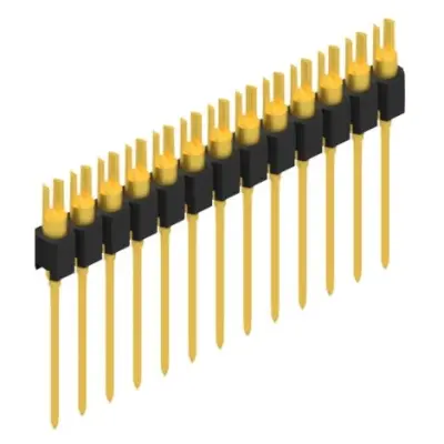 Pin header, 13 pole, pitch 2.54 mm, straight, black, MK 08 13 G - 1