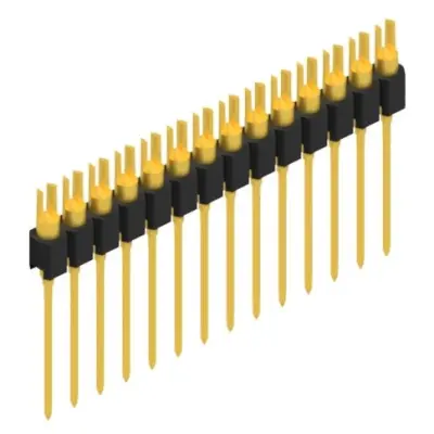 Pin header, 14 pole, pitch 2.54 mm, straight, black, MK 08 14 G - 1