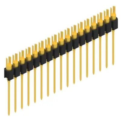 Pin header, 17 pole, pitch 2.54 mm, straight, black, MK 08 17 G - 1