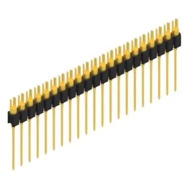 Pin header, 21 pole, pitch 2.54 mm, straight, black, MK 08 21 G - 1
