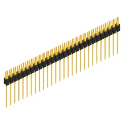 Pin header, 28 pole, pitch 2.54 mm, straight, black, MK 08 28 G - 1