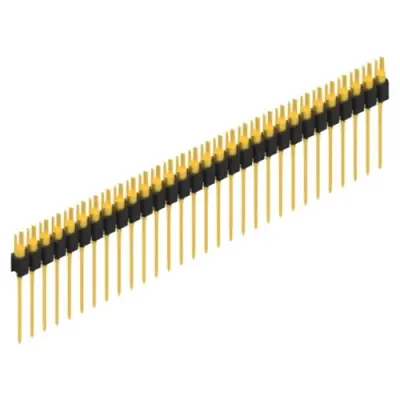 Pin header, 30 pole, pitch 2.54 mm, straight, black, MK 08 30 G - 1