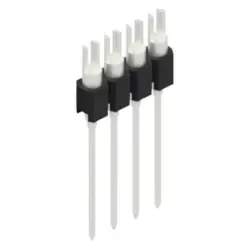 Pin header, 4 pole, pitch 2.54 mm, straight, black, MK 08 4 Z