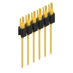 Pin header, 6 pole, pitch 2.54 mm, straight, black, MK 08 6 G