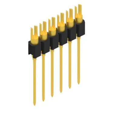 Pin header, 6 pole, pitch 2.54 mm, straight, black, MK 08 6 G - 1