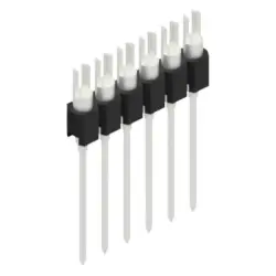 Pin header, 6 pole, pitch 2.54 mm, straight, black, MK 08 6 Z