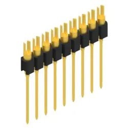Pin header, 9 pole, pitch 2.54 mm, straight, black, MK 08 9 G