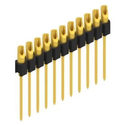 Pin header, 11 pole, pitch 2.54 mm, straight, black, MK 10 11 G - 1