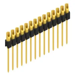 Pin header, 14 pole, pitch 2.54 mm, straight, black, MK 10 14 G