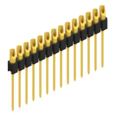 Pin header, 14 pole, pitch 2.54 mm, straight, black, MK 10 14 G - 1