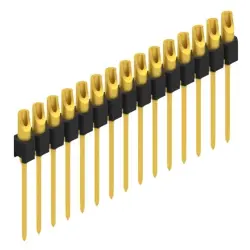 Pin header, 15 pole, pitch 2.54 mm, straight, black, MK 10 15 G