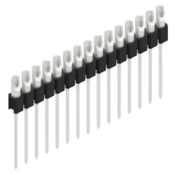 Pin header, 15 pole, pitch 2.54 mm, straight, black, MK 10 15 Z
