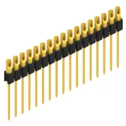 Pin header, 17 pole, pitch 2.54 mm, straight, black, MK 10 17 G