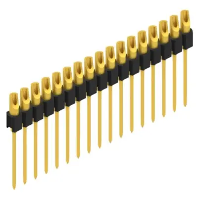 Pin header, 17 pole, pitch 2.54 mm, straight, black, MK 10 17 G - 1