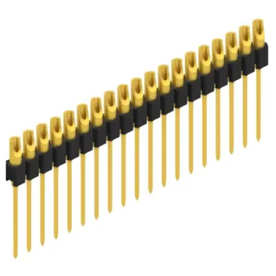 Pin header, 19 pole, pitch 2.54 mm, straight, black, MK 10 19 G - 1