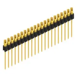 Pin header, 21 pole, pitch 2.54 mm, straight, black, MK 10 21 G