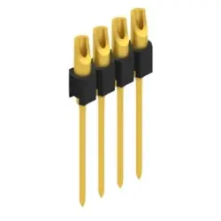 Pin header, 4 pole, pitch 2.54 mm, straight, black, MK 10 4 G