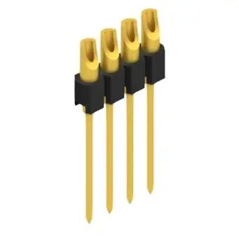 Pin header, 4 pole, pitch 2.54 mm, straight, black, MK 10 4 G - 1