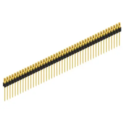Pin header, 45 pole, pitch 2.54 mm, straight, black, MK 10 45 G - 1