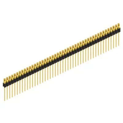 Pin header, 46 pole, pitch 2.54 mm, straight, black, MK 10 46 G - 1