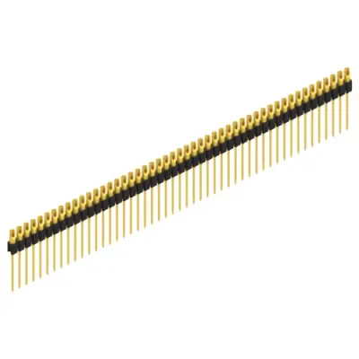 Pin header, 49 pole, pitch 2.54 mm, straight, black, MK 10 49 G - 1