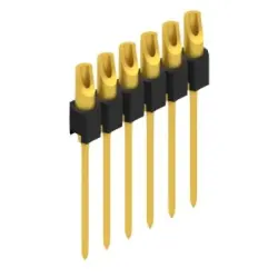 Pin header, 6 pole, pitch 2.54 mm, straight, black, MK 10 6 G