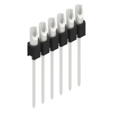 Pin header, 6 pole, pitch 2.54 mm, straight, black, MK 10 6 Z - 1